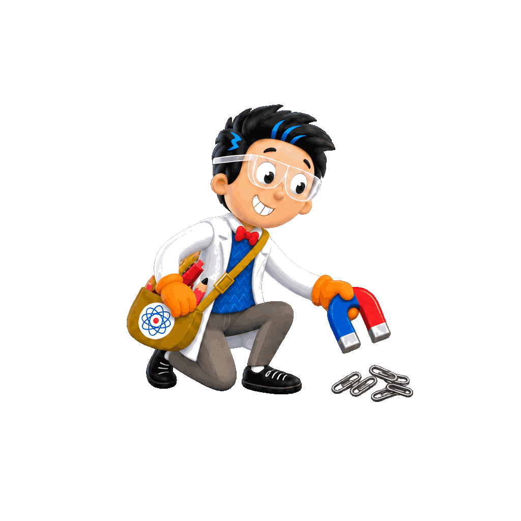 Mascot demonstrating scientific temper