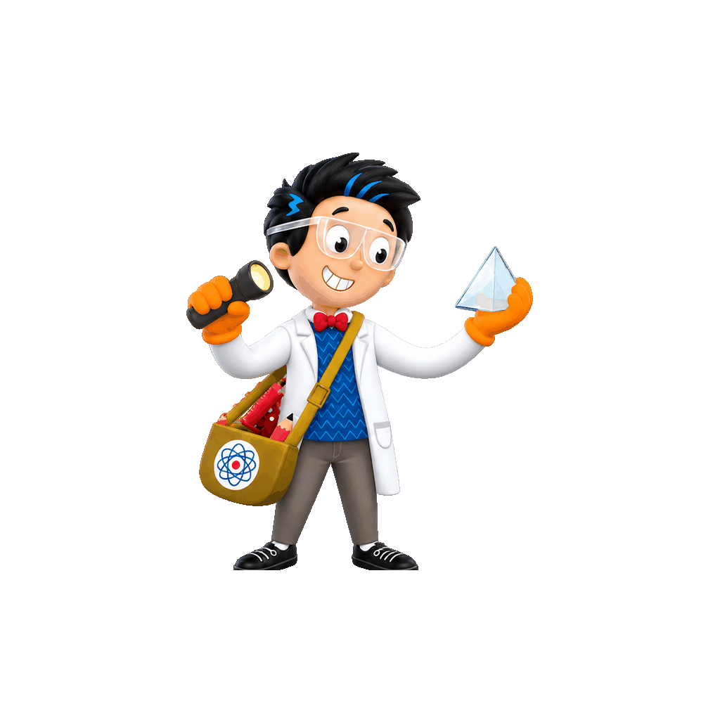 GyanPro mascot demonstrating a rainbow activity