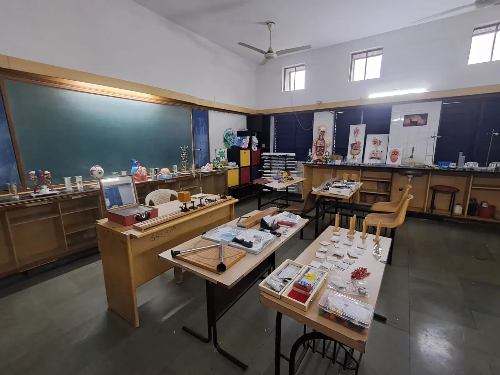 Science and Mathematics resources in a completed Gujarat school lab