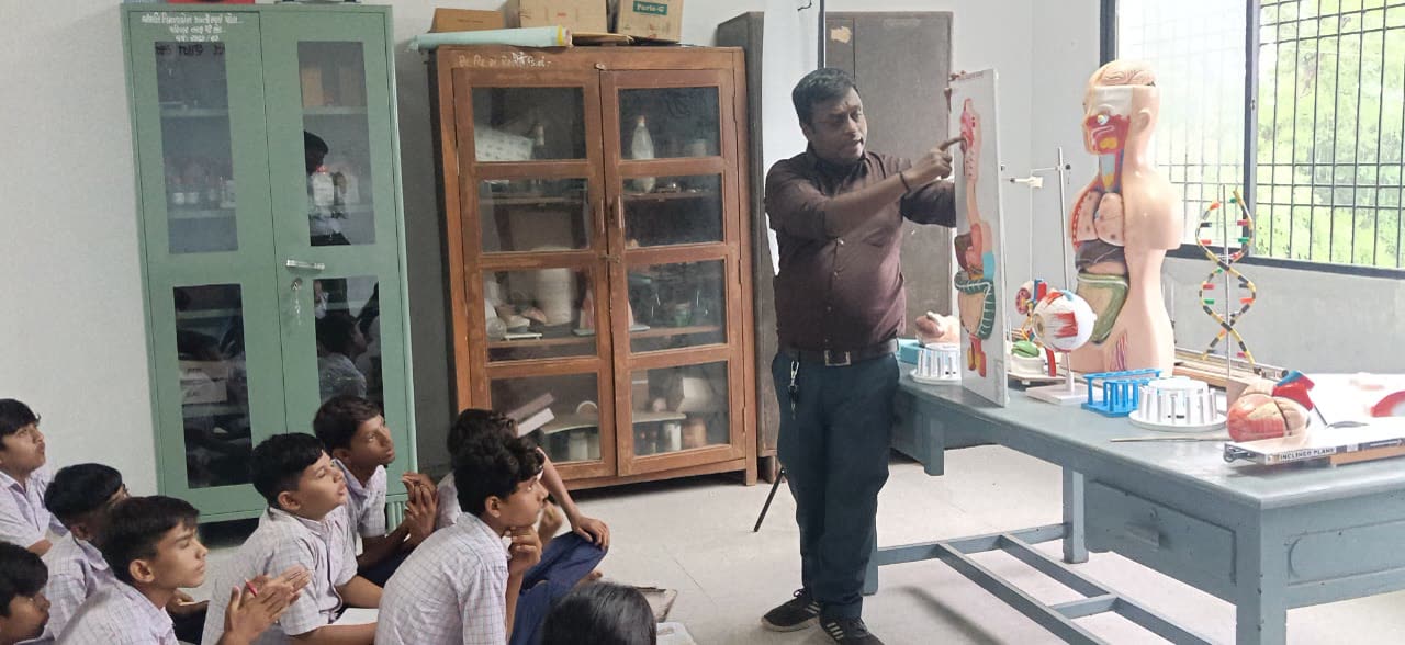A practical science session in a school laboratory